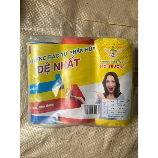 BAO RÁC TIỂU MÀU XANH-ĐỎ-VÀNG 45x55cm